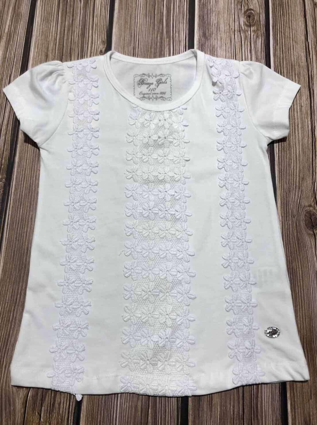 Трикотажная блузка для девочки Breeze белая 14536 - цена