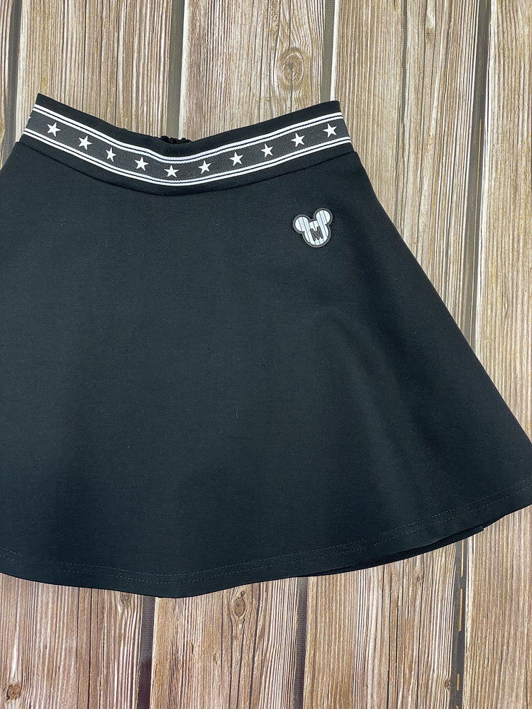 Трикотажная юбка для девочки Mevis черная 4186-02 - фото