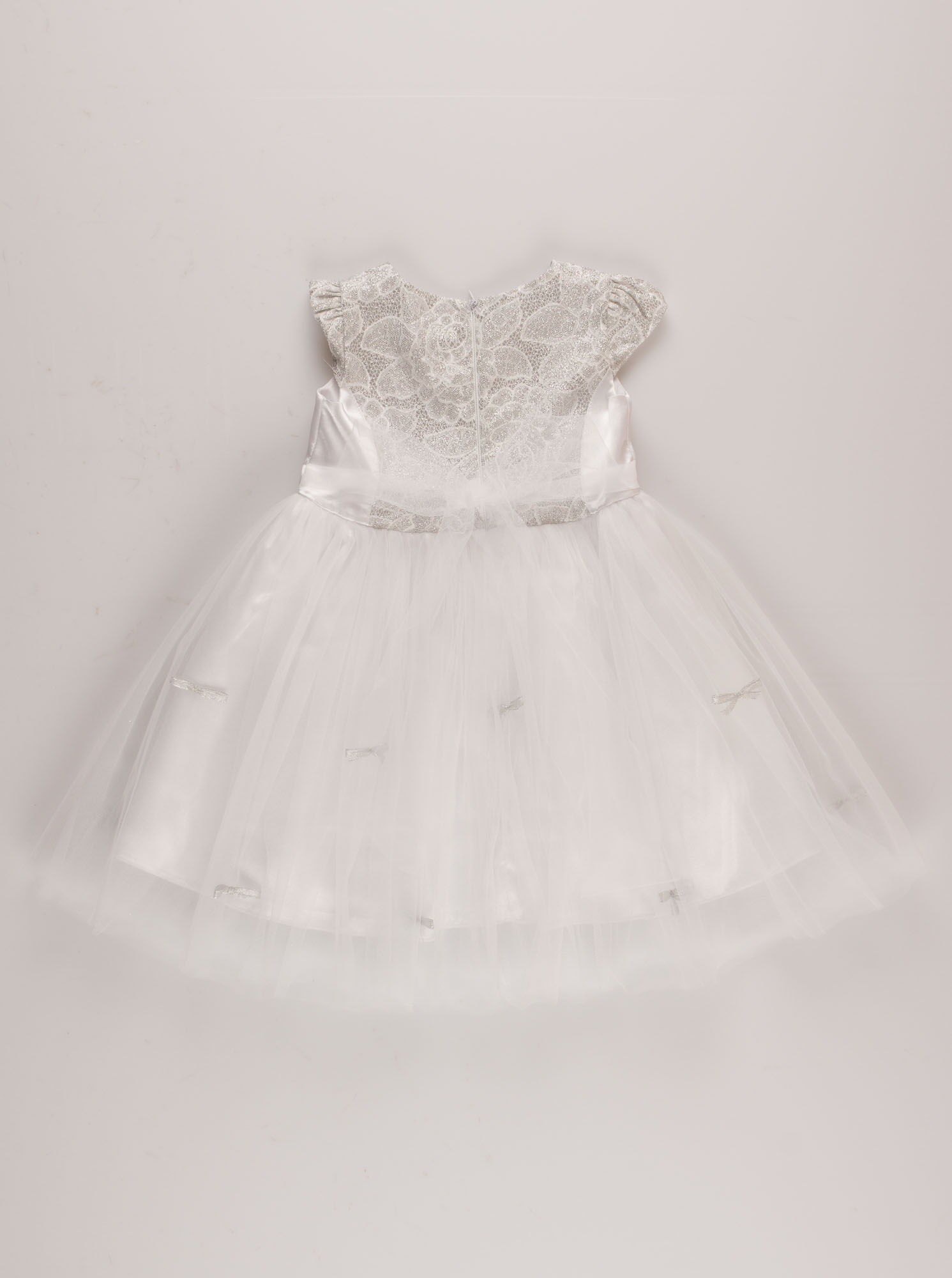 Нарядное платье для девочки Mevis белое 2263-01 - размеры