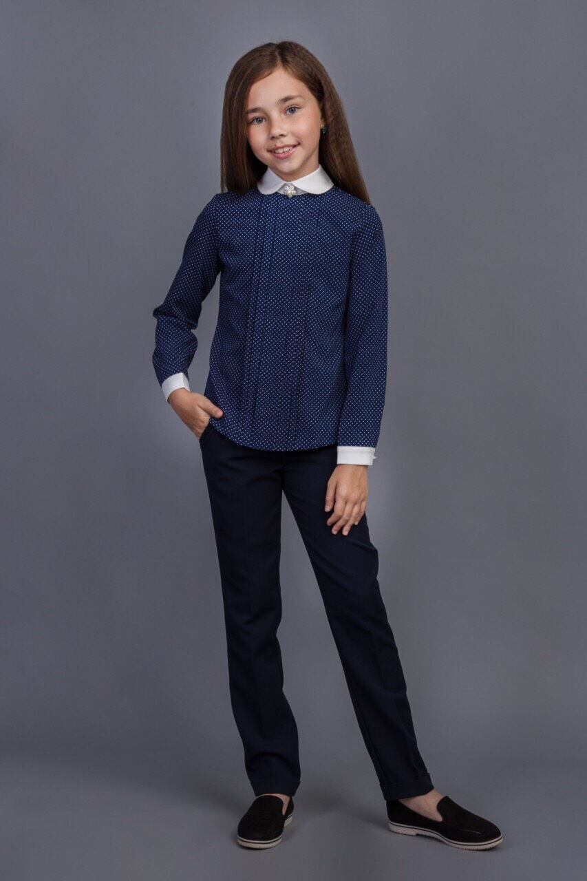 Блузка школьная Brilliant Maria синяя 17113 - цена