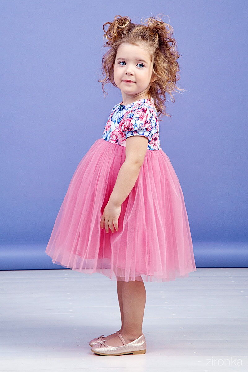 Нарядное платье для девочки Zironka розовое 38-9003-3 - размеры