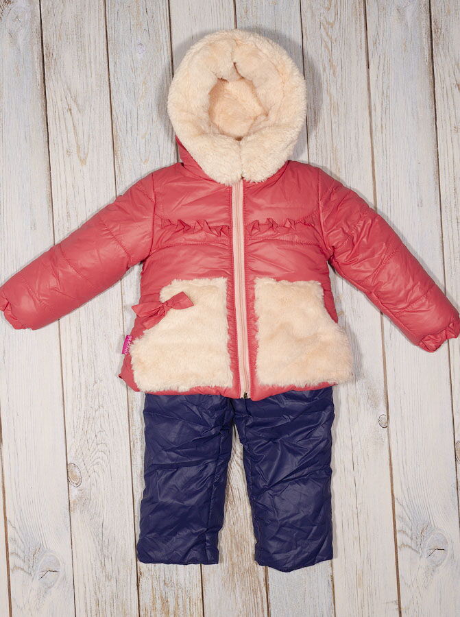 Комбинезон раздельный зимний для девочки (куртка+штаны) ОДЯГАЙКО коралловый 20023/32005 - цена