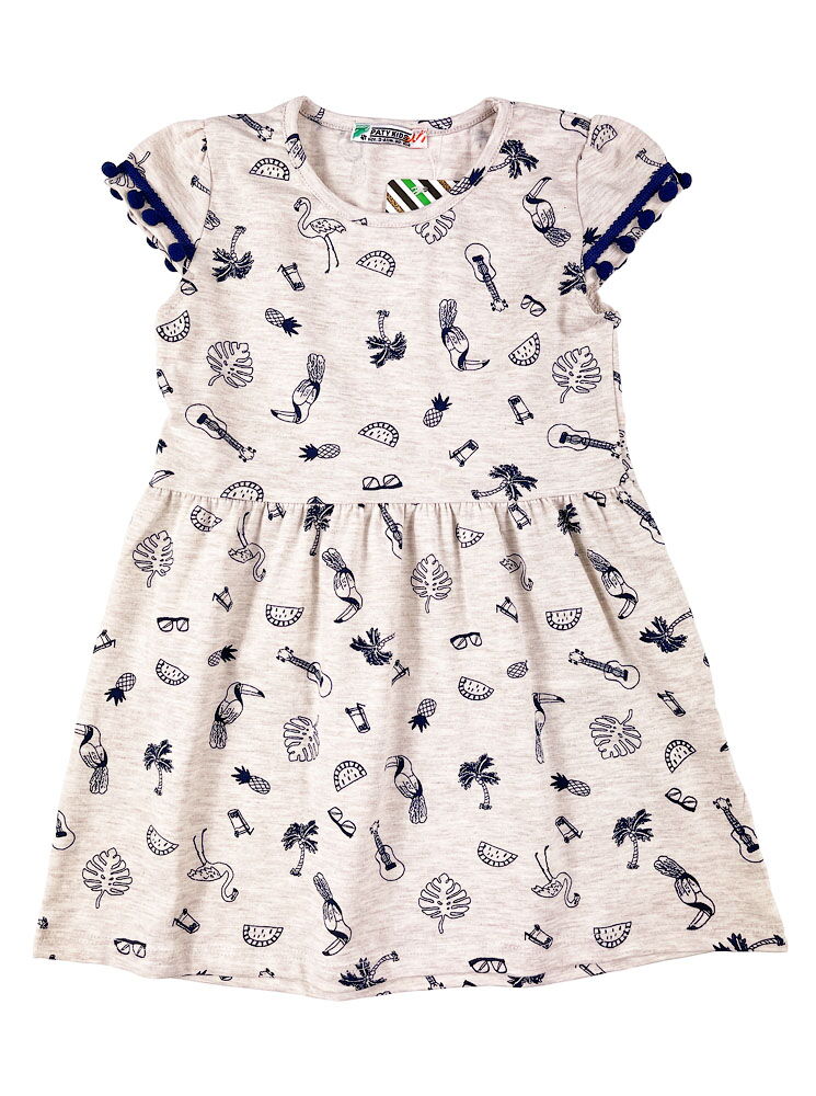 Платье для девочки PATY KIDS Пальмы бежевое 51331 - цена