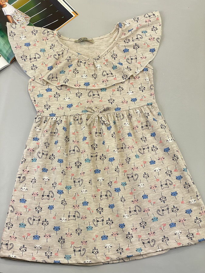 Платье для девочки Stella Kids Котики бежевое 0262 - цена