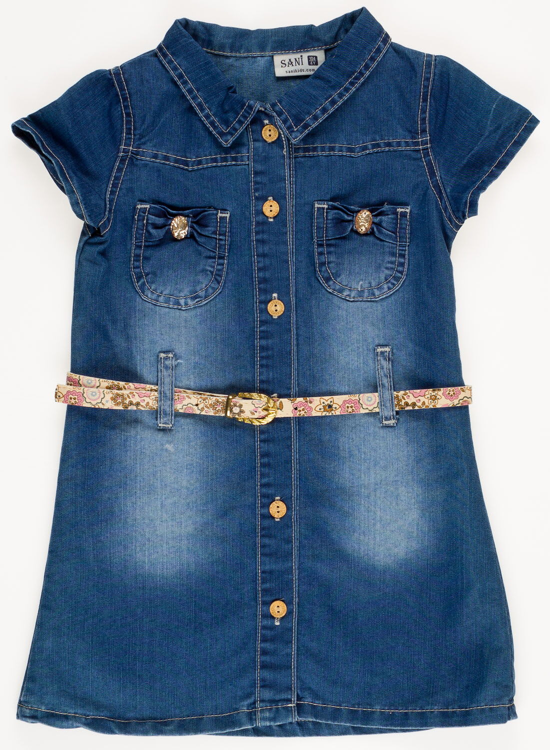 Платье-сафари джинсовое для девочки SANI синее - цена