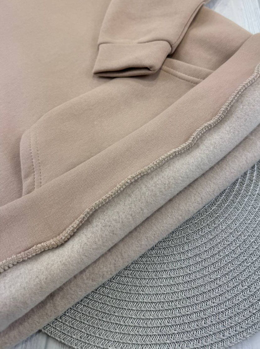 Утепленный спортивный костюм оверсайз BabyLife темный беж 2909-01 - фотография