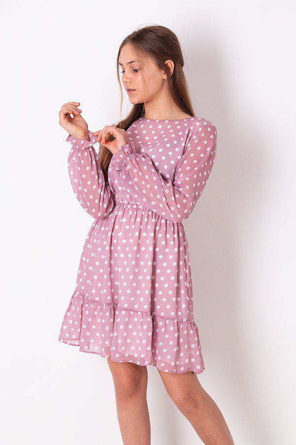 Платье в горошек для девочки Mevis розовое 3853-02 - цена