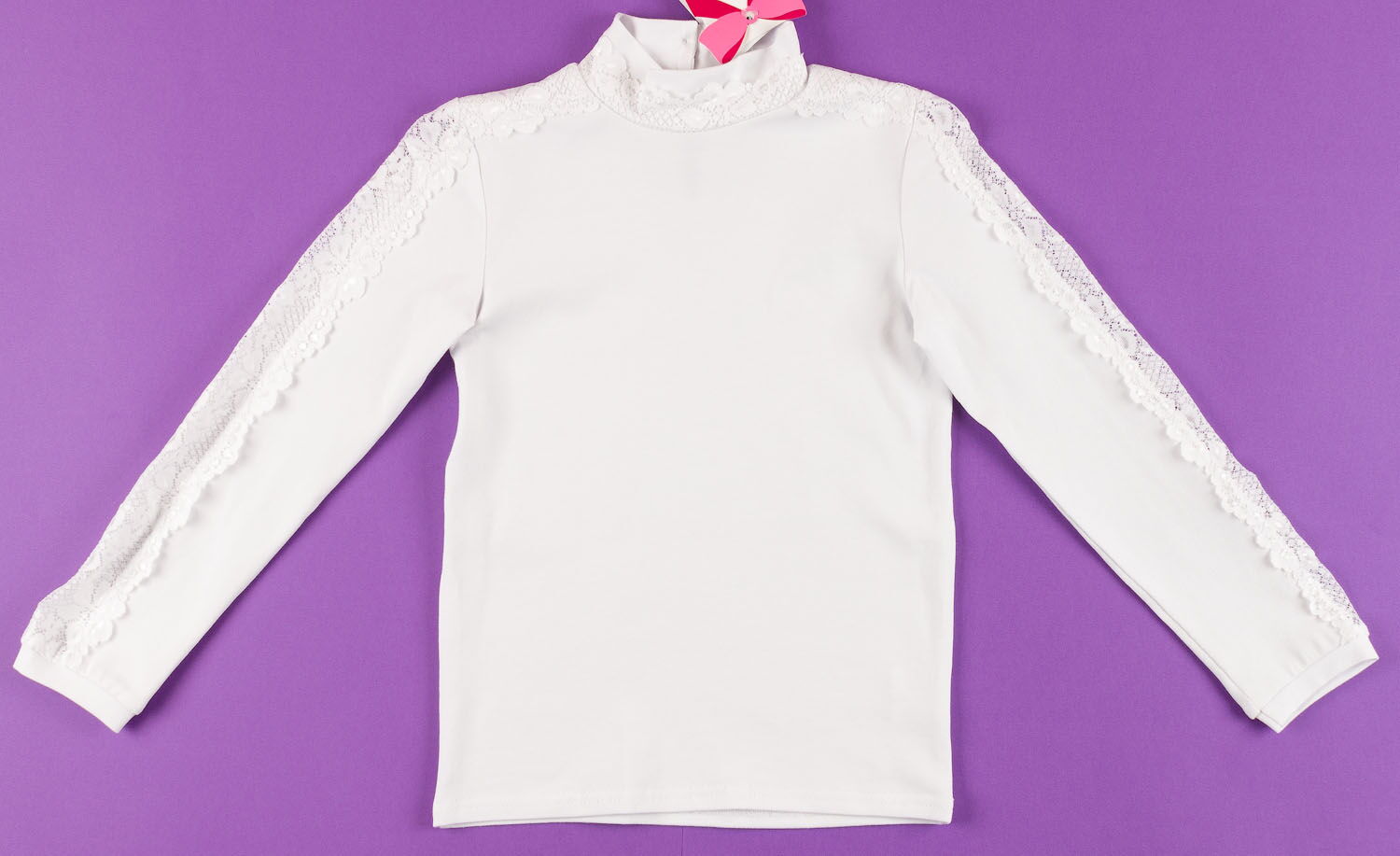 Блузка для девочки MEVIS белая 1604 - размеры