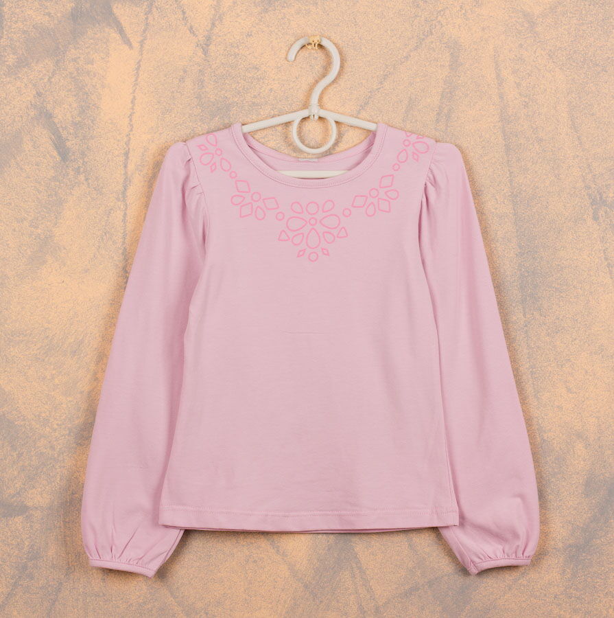 Блузка с длинным рукавом для девочки Valeri tex розовая 1542-55-042 - цена