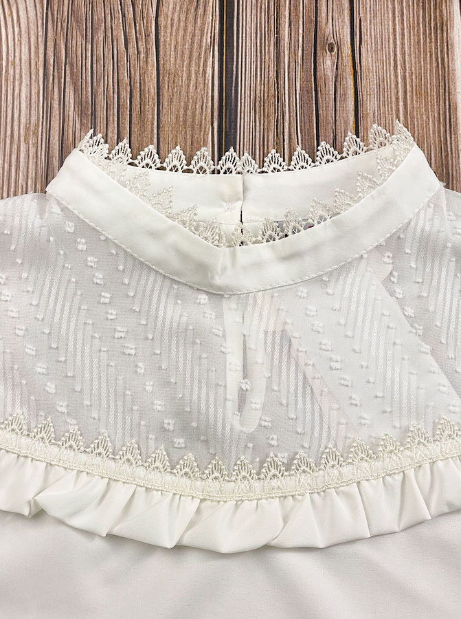 Блузка со стойкой Mevis молочная 2686-01 - Киев