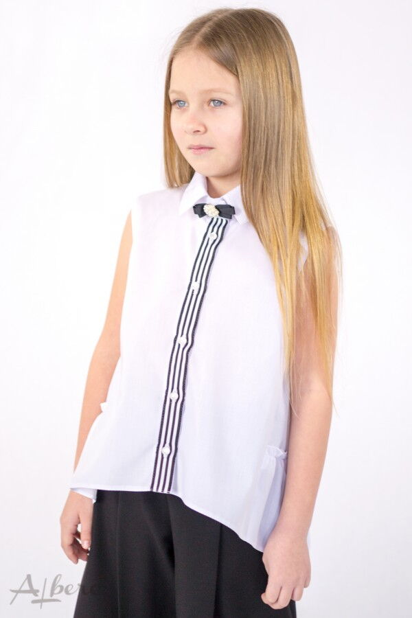 Блузка с коротким рукавом для девочки Albero белая 5088 - цена