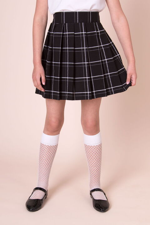 Школьная юбка в клетку Mevis черная 5218-01 - цена