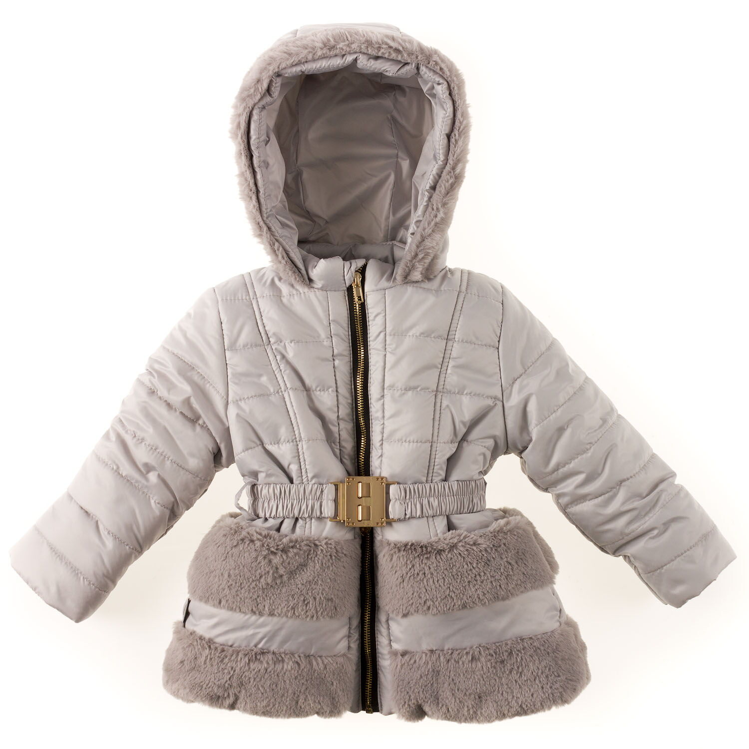 Куртка зимняя для девочки Одягайко серая 20017О - цена