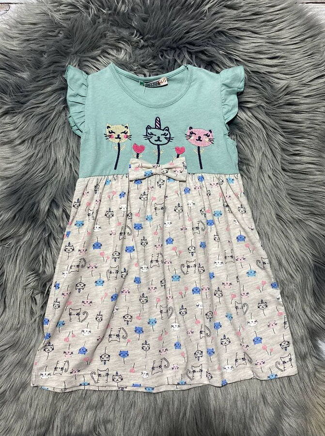 Платье для девочки PATY KIDS бирюзовое 51365 - фото