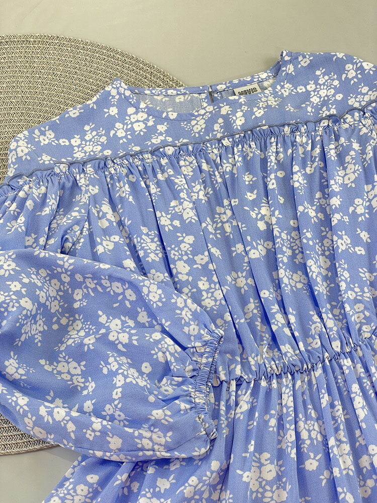 Платье для девочки Mevis Цветочки голубое 4991-03 - купить