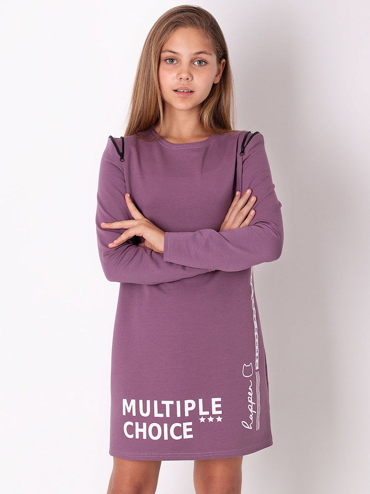 Трикотажное платье для девочки-подростка Mevis сиреневое 3503-04 - цена