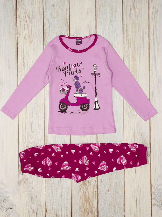 Пижама для девочки Vitmo фиолетовая 717 - цена