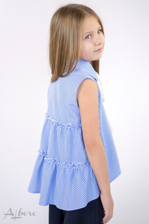 Блузка с коротким рукавом для девочки Albero голубая 5087 - Киев