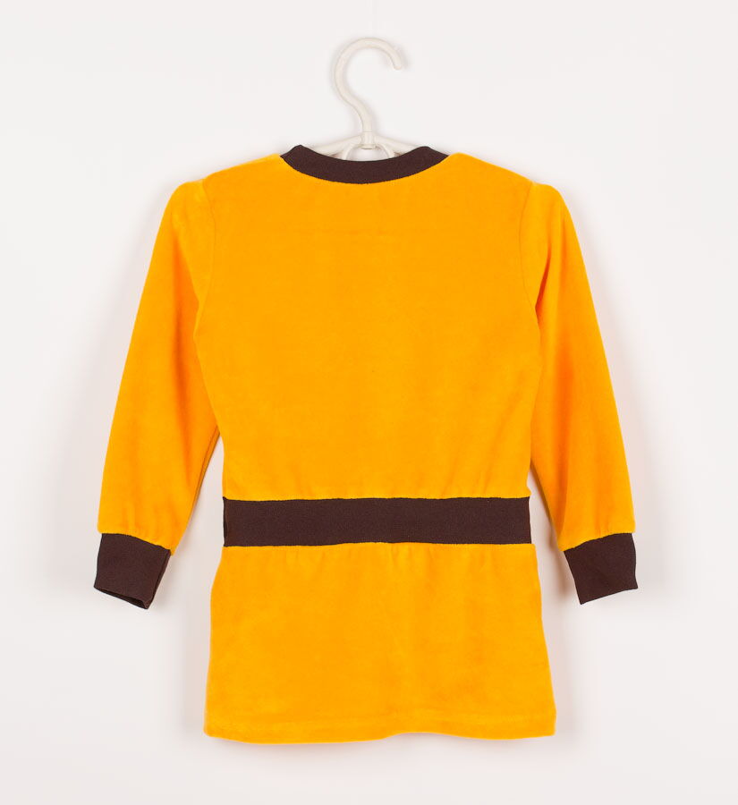 Комплект (туника с длинным рукавом+лосины) для девочки Valeri tex велюр оранжевый - размеры