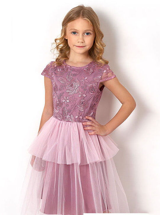 Нарядное платье для девочки Mevis розовое 2594-05 - цена