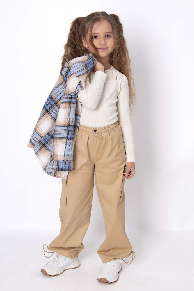 Лонгслив в рубчик Mevis кремовый 4912-05 - размеры