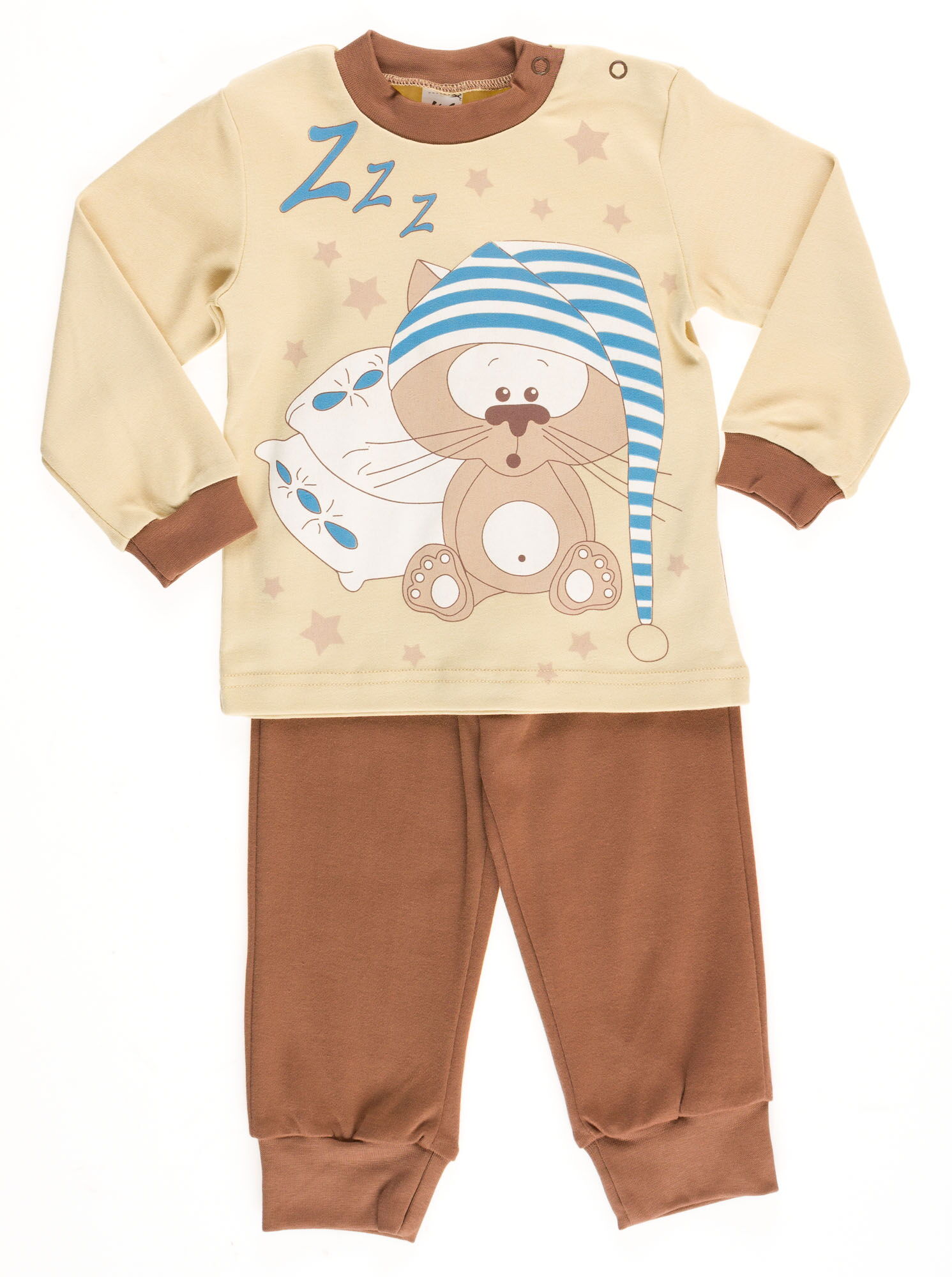 Пижама  для мальчика Valeri tex Кот коричневая 1782-55-090 - цена