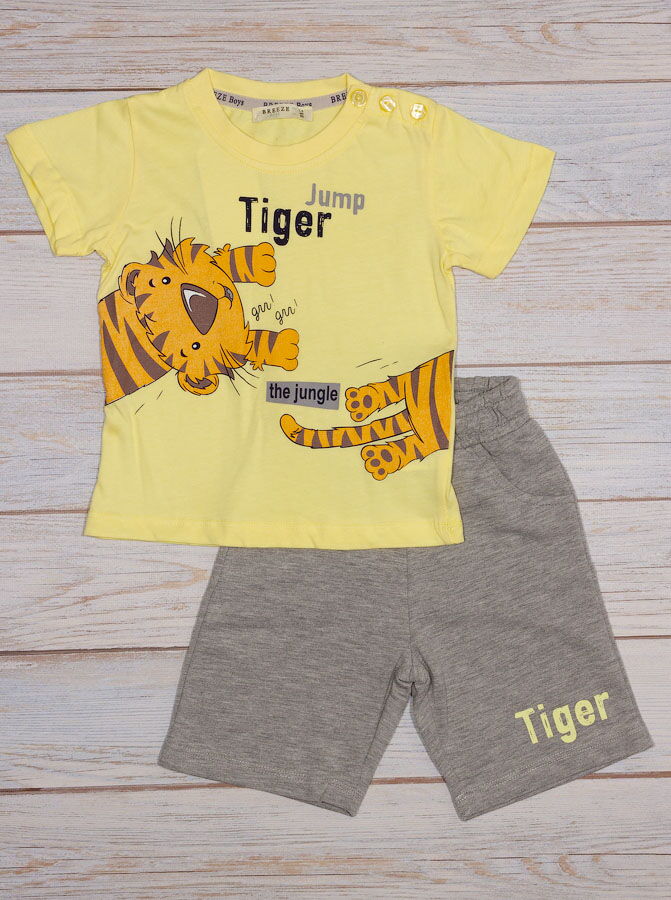 Комплект футболка и шорты для мальчика Breeze Tiger желтый 14379 - цена