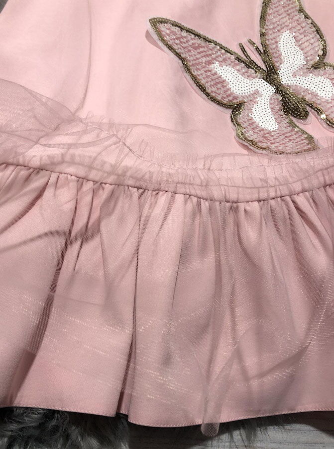 Нарядное платье для девочки Mevis розовое 2937-02 - фото