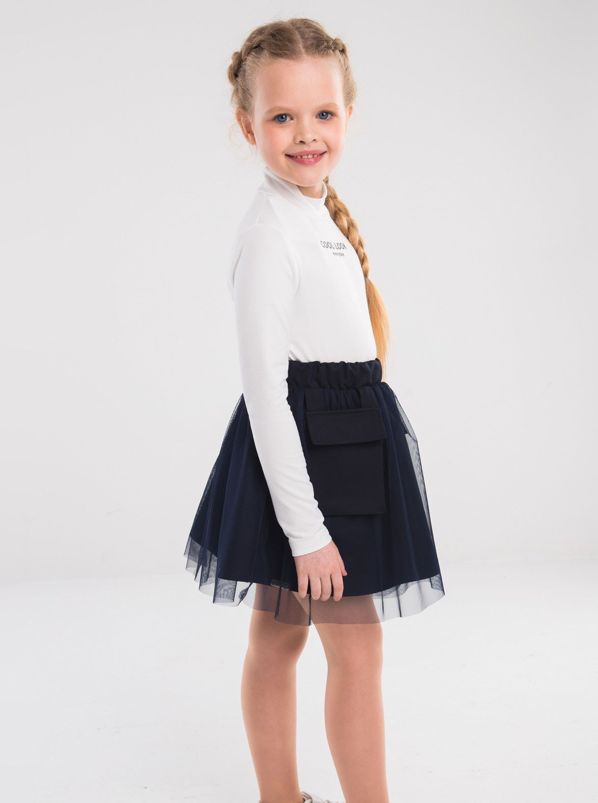 Школьная юбка для девочки SUZIE Нанни синяя 83001 - фото