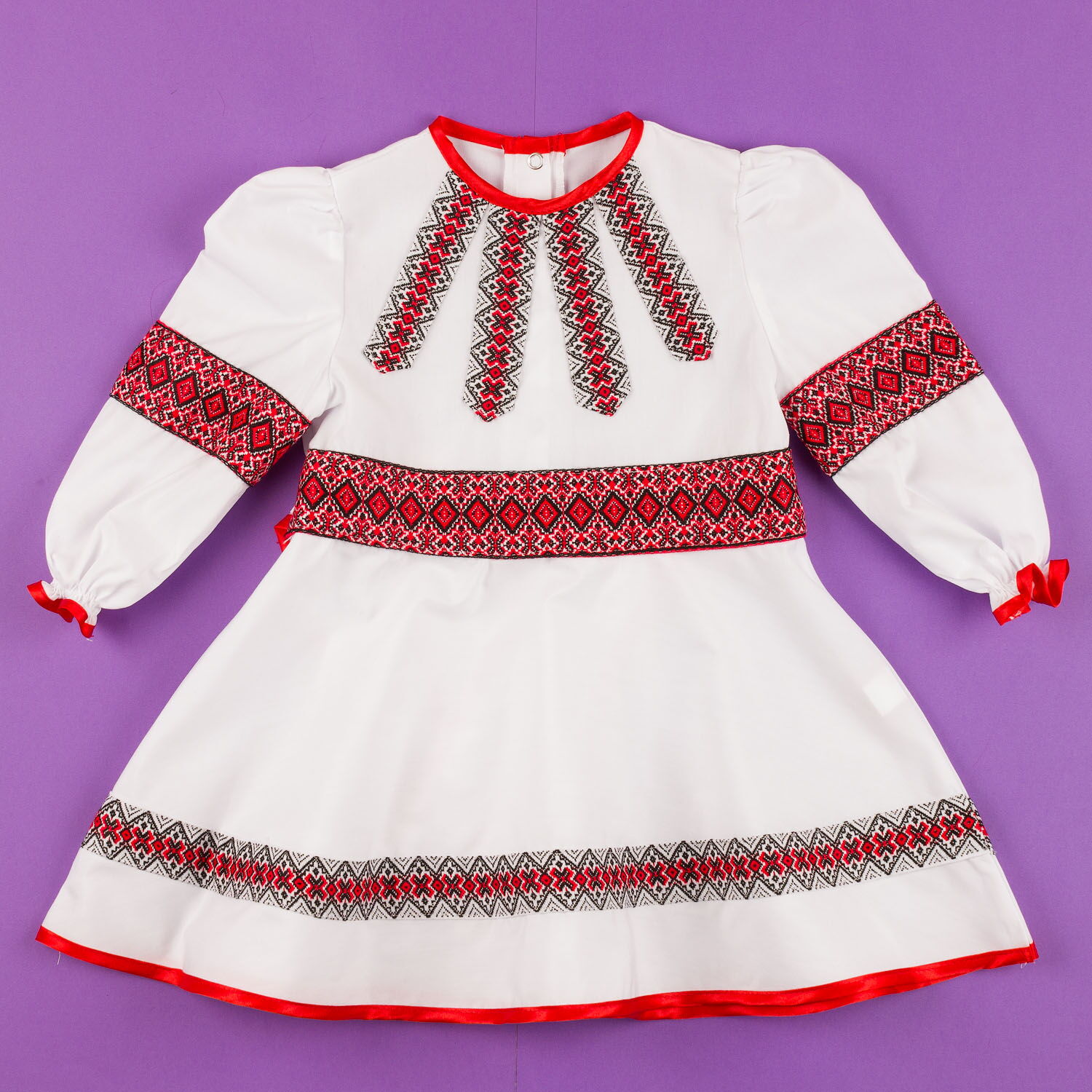 Платье-вышиванка для девочки Украина красный 2324 - цена