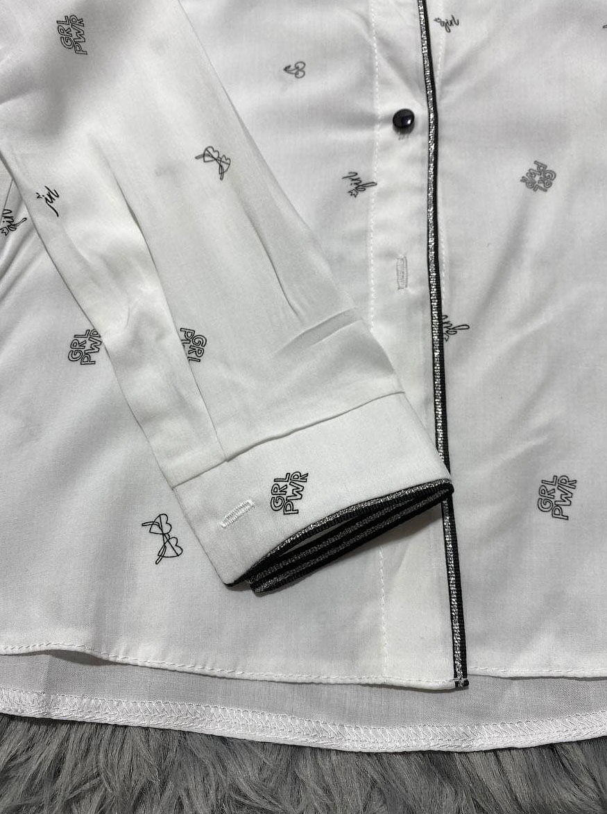 Блузка для девочки Mevis белая 3690-01 - размеры