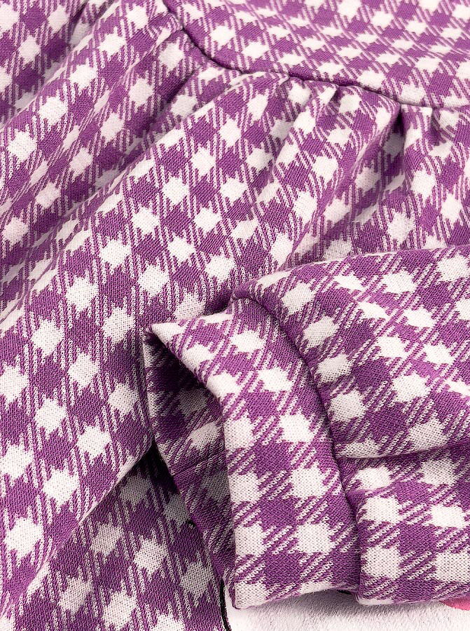 Трикотажное платье для девочки Mevis Котик фиолетовое 3636-02 - размеры