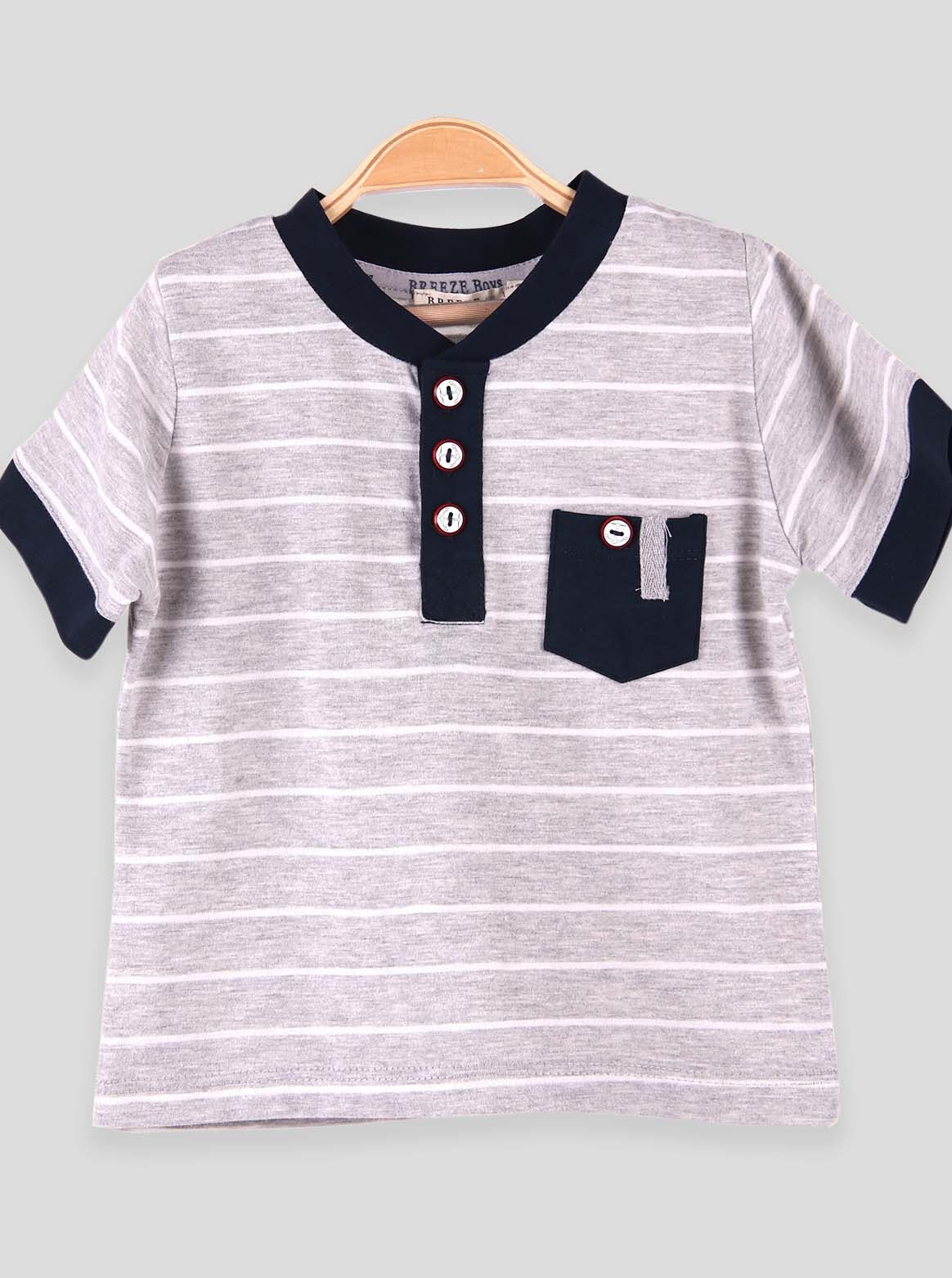Футболка для мальчика Breeze Полоска серая 12844 - размеры