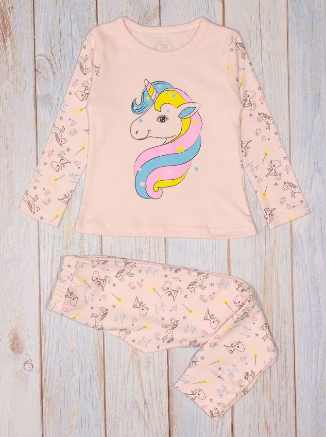 Пижама для девочки Фламинго Единорог розовая 245-222 - размеры