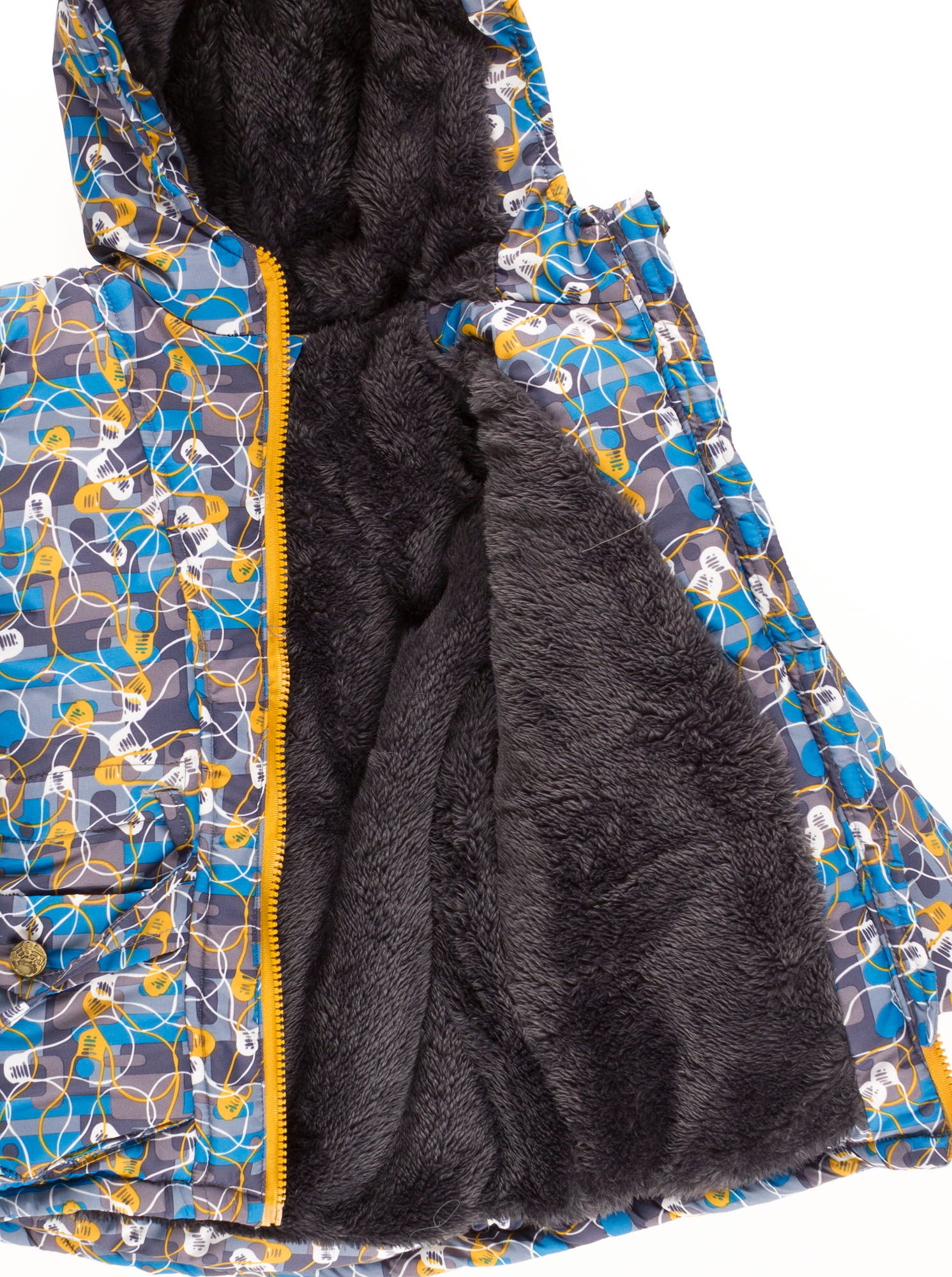 Куртка зимняя для мальчика Одягайко синий абстракт 20012О - размеры