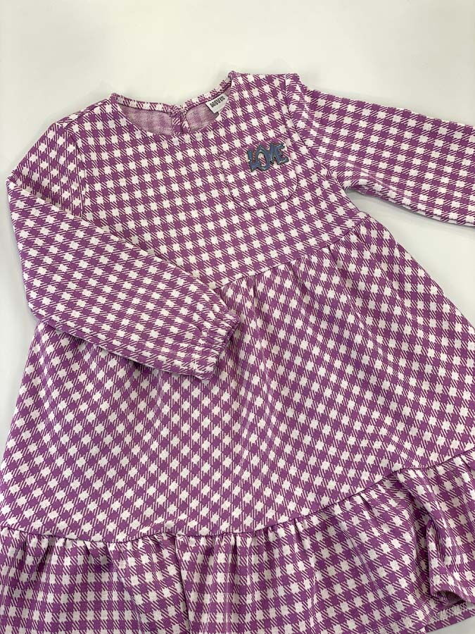 Платье для девочки Mevis Клетка фиолетовое 4897-03 - картинка