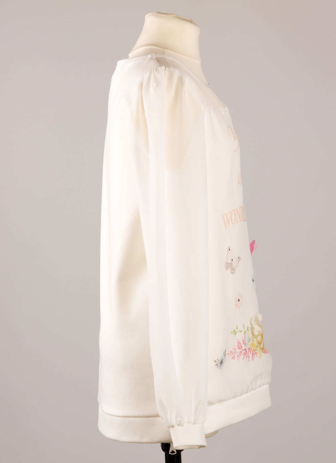 Блузка шифоновая для девочки Mevis молочная 2064 - фото