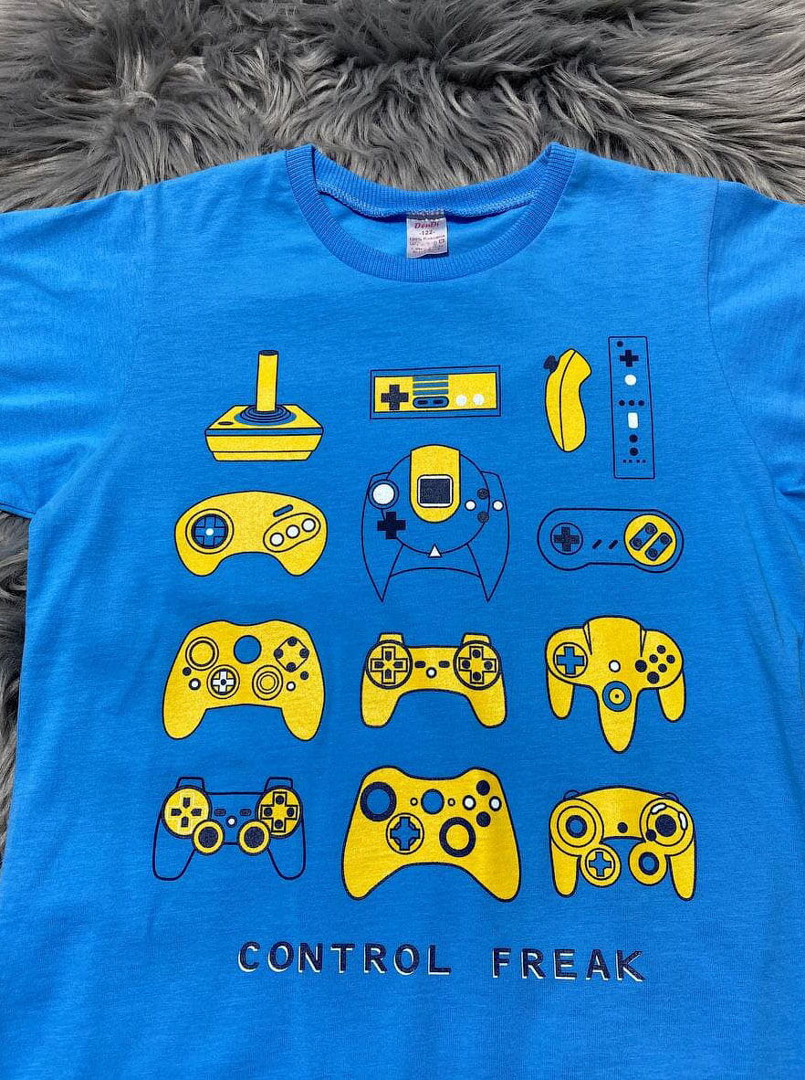 Футболка для мальчика Денди Джойстики голубая 6234 - картинка
