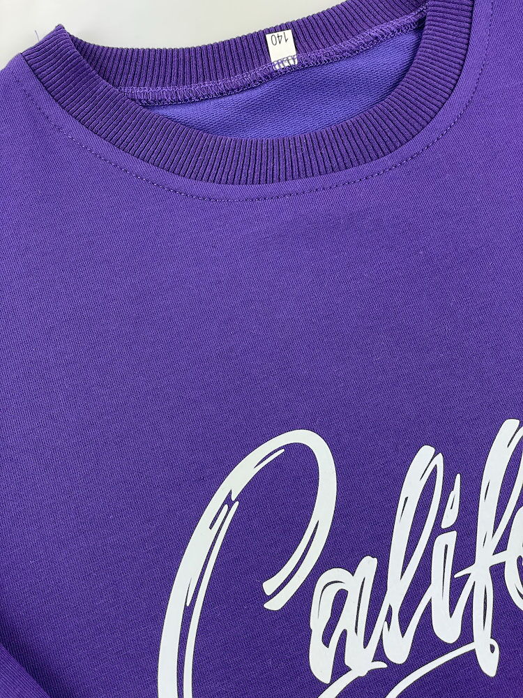 Стильный свитшот для девочки California фиолетовый 0804 - размеры