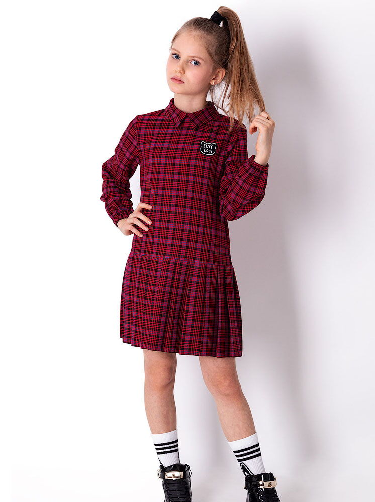 Платье для девочки Mevis Клетка красное 4296-01 - цена