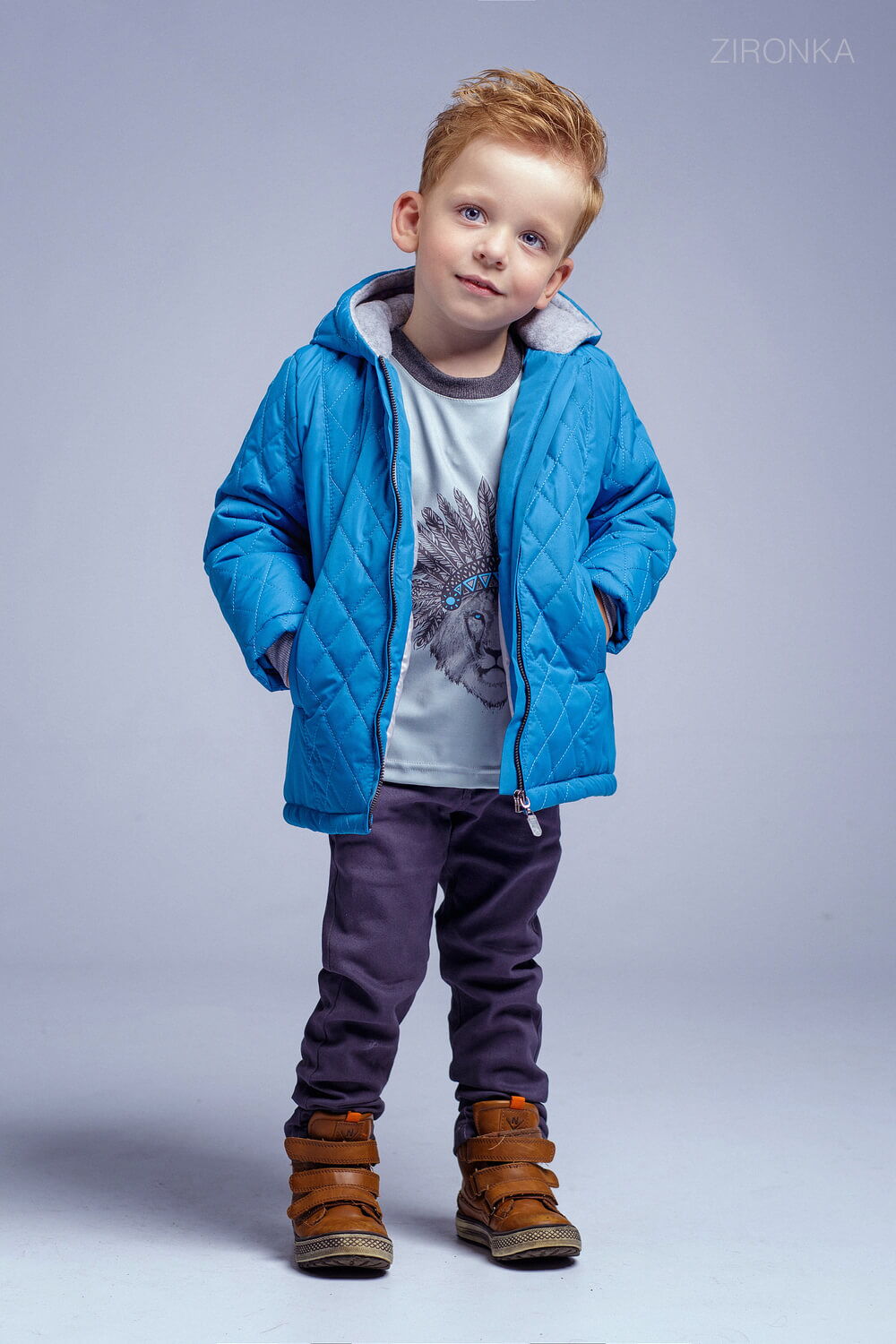 Куртка для мальчика Zironka стеганая синяя 2054-2 - Киев