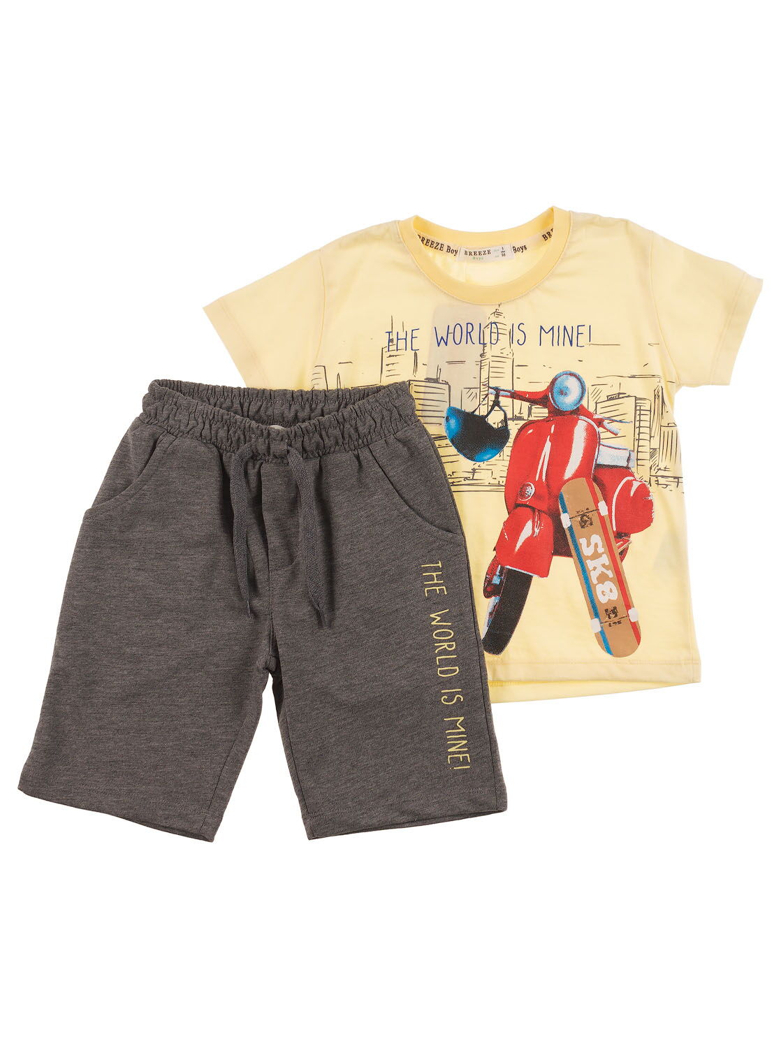 Комплект футболка и шорты Breeze Мотоцикл желтый 12356 - цена
