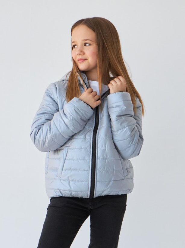 Демисезонная куртка для девочки Tair Kids серебро 776 - цена