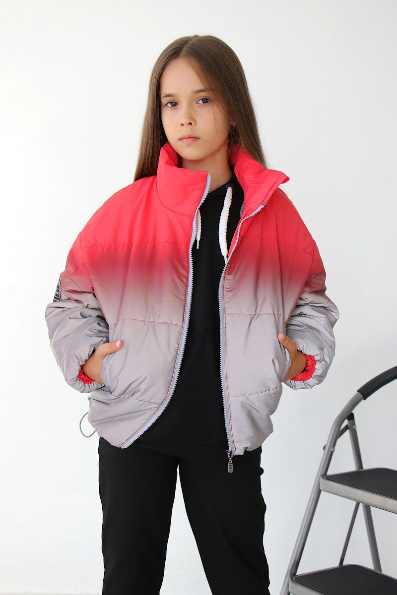 Светоотражающая куртка для девочки Kidzo красная 3442 - цена