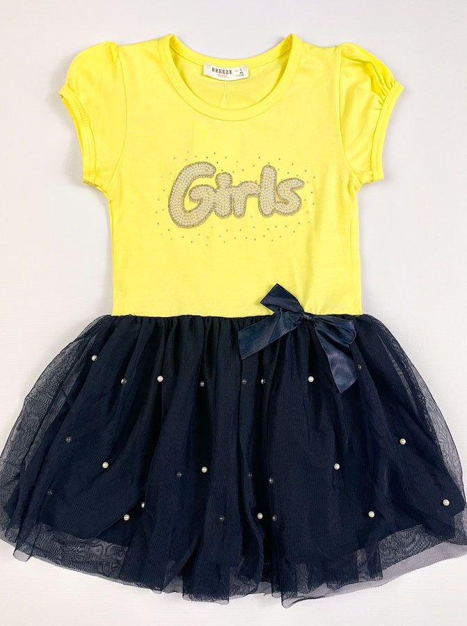 Платье для девочки Breeze Girls желтое 10766 - цена