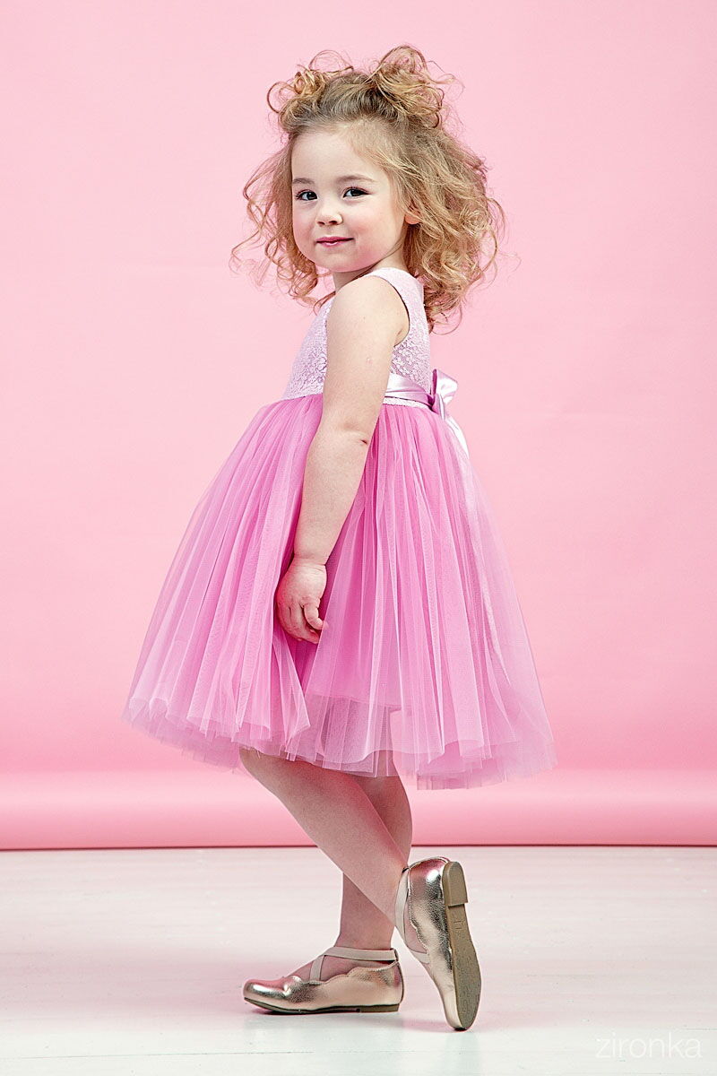 Нарядное платье для девочки Zironka розовое 38-9005-2 - размеры
