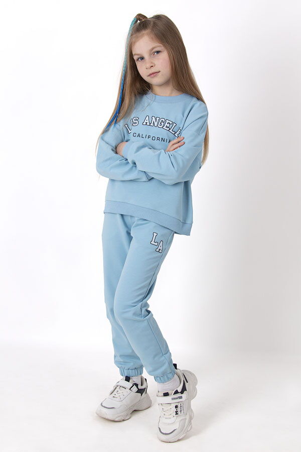 Стильный костюм для девочки Mevis Los Angeles голубой 4569-04 - цена