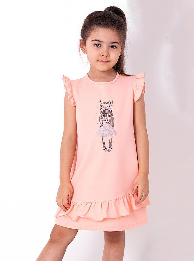 Платье для девочки Mevis персиковое 3767-03 - цена