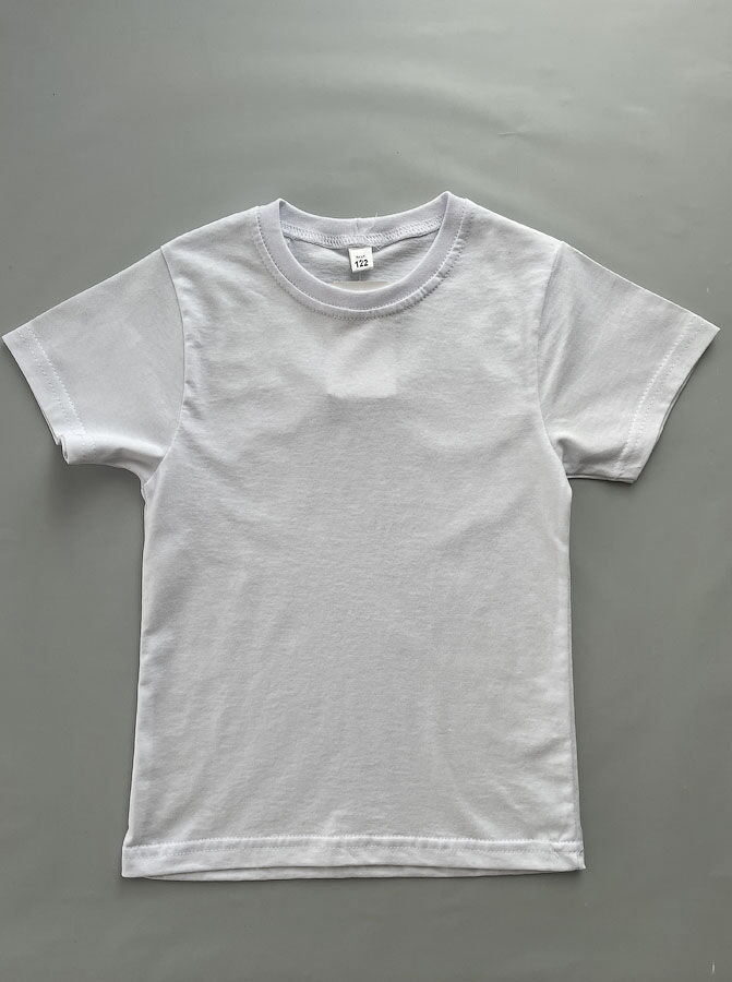 Базовая детская футболка белая 1402-2 - цена