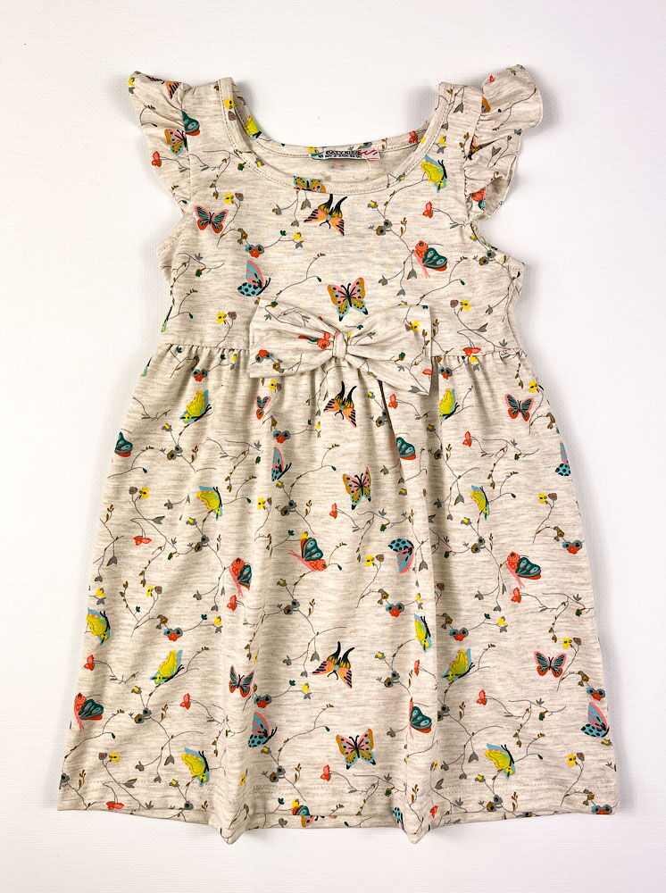 Летнее платье для девочки PATY KIDS Бабочки бежевое 51326 - цена
